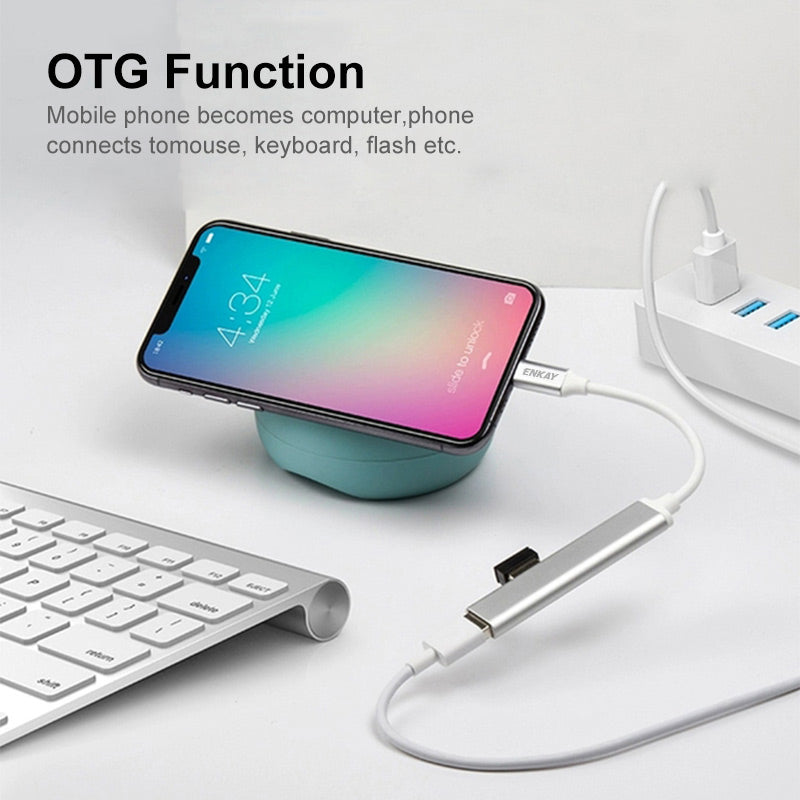 ENK-AT114 Multi-Port Hub Adapter 4 in 1 USB3.0 Extender Type-C Docking Station with USB3.0 + 3 USB2.0
