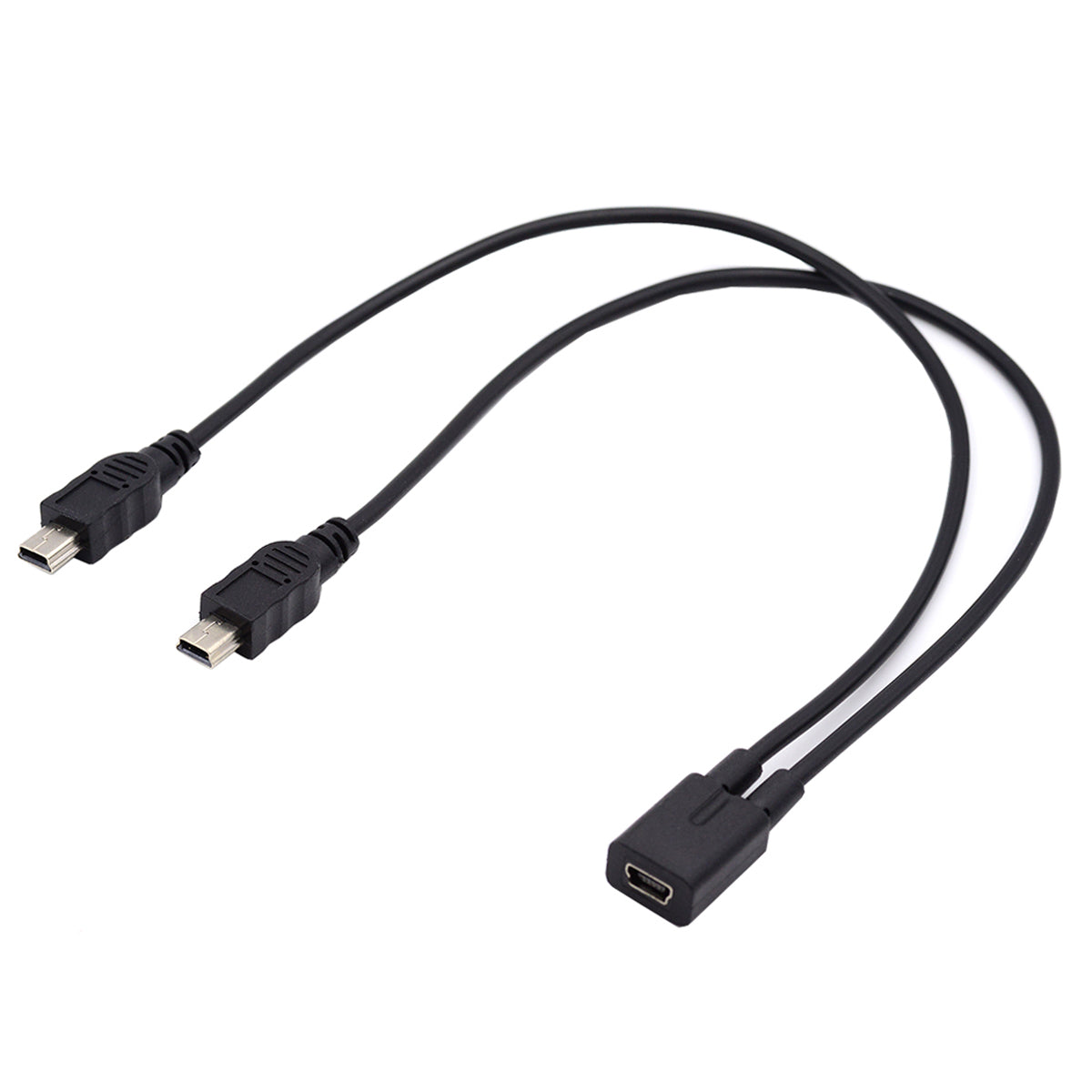 U2-069-TC004 Mini USB 2.0 Female DC 5V to Dual Mini USB 5Pin Male Splitter Extension Charge Cable