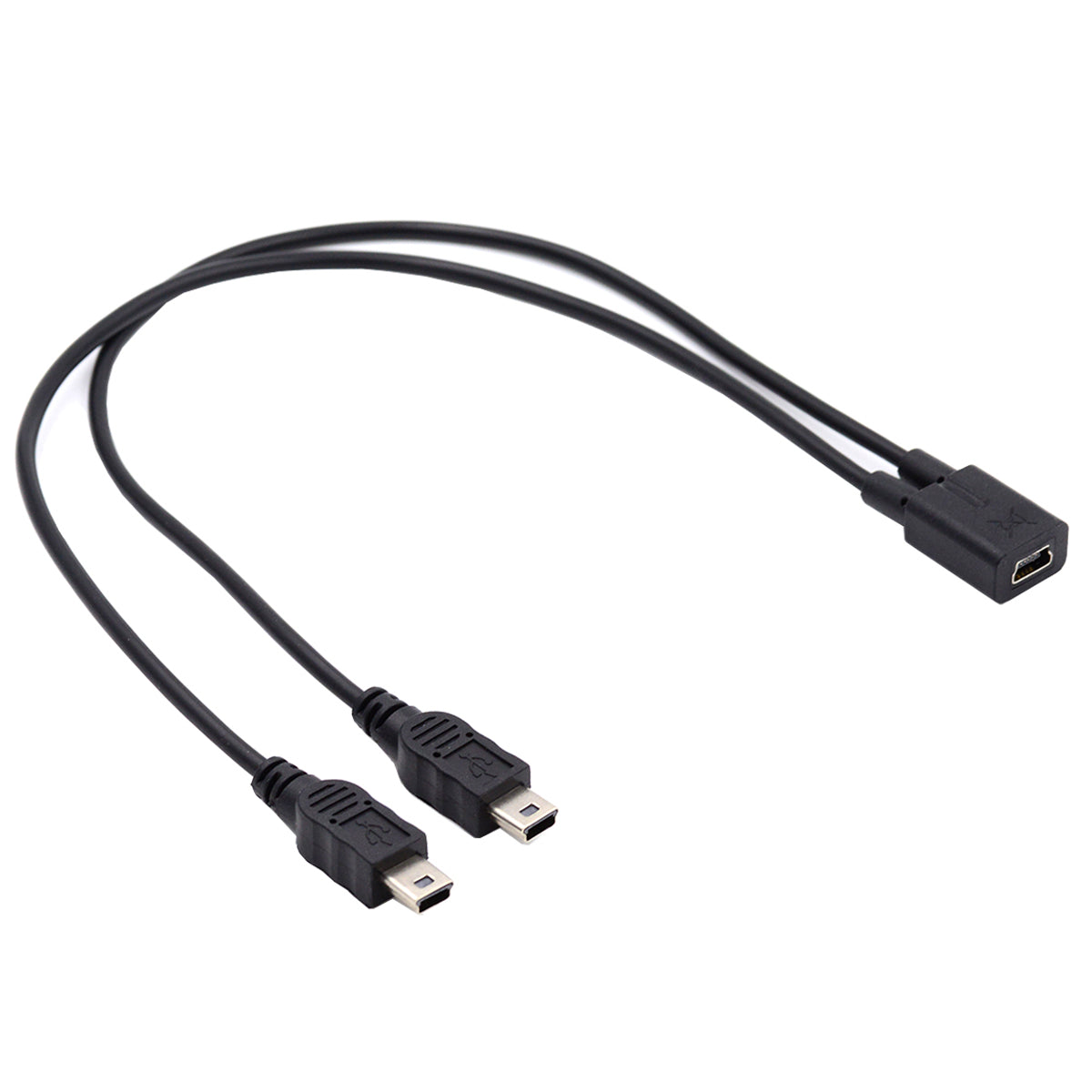 U2-069-TC004 Mini USB 2.0 Female DC 5V to Dual Mini USB 5Pin Male Splitter Extension Charge Cable