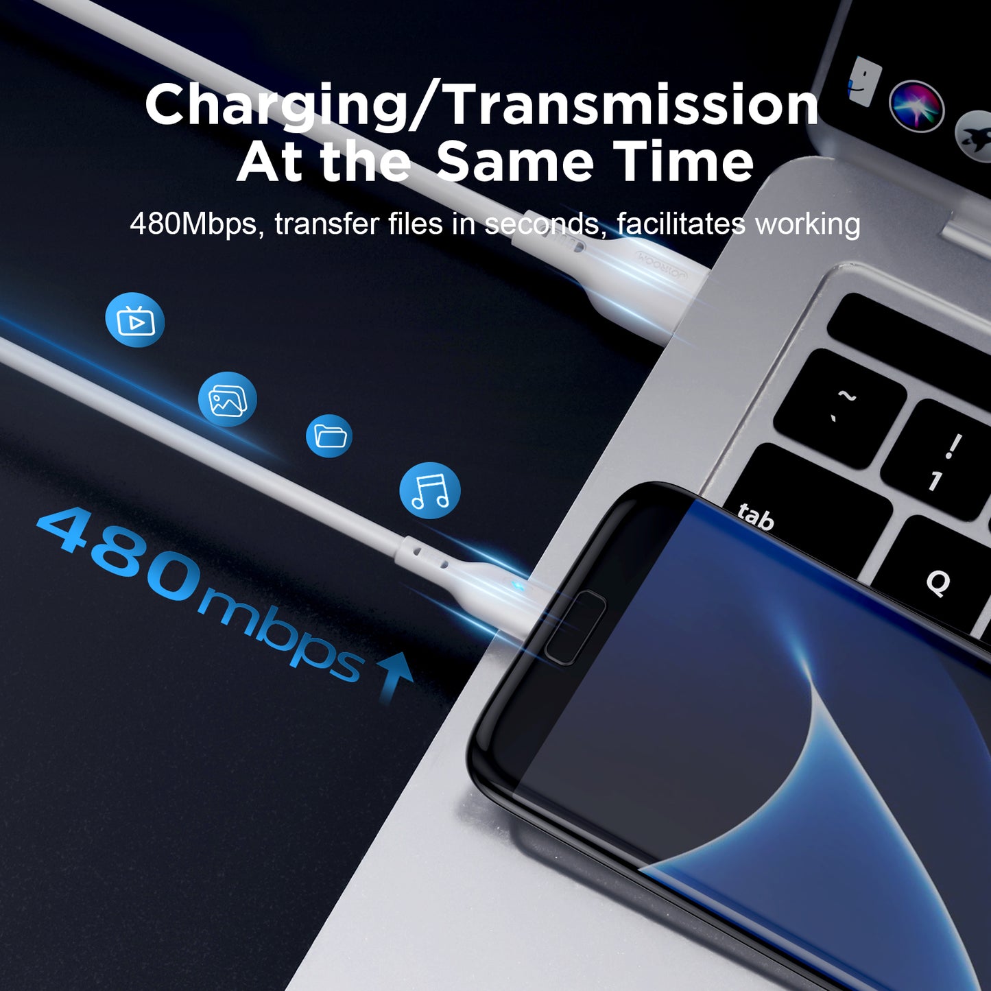 Joyroom S-UM018A13 1.2m USB-A to Micro 2.4A Fast Charging Cable Support Data Transmission - White