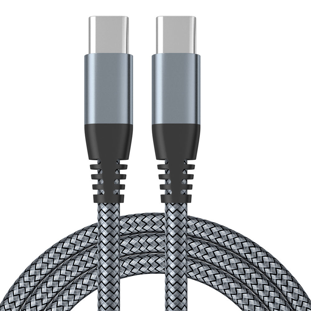 3m Type-C to Type-C PD 60W Charging Cable Nylon Braided USB2.0 Data Cable for Cell Phones, Tablets, Laptops - Grey