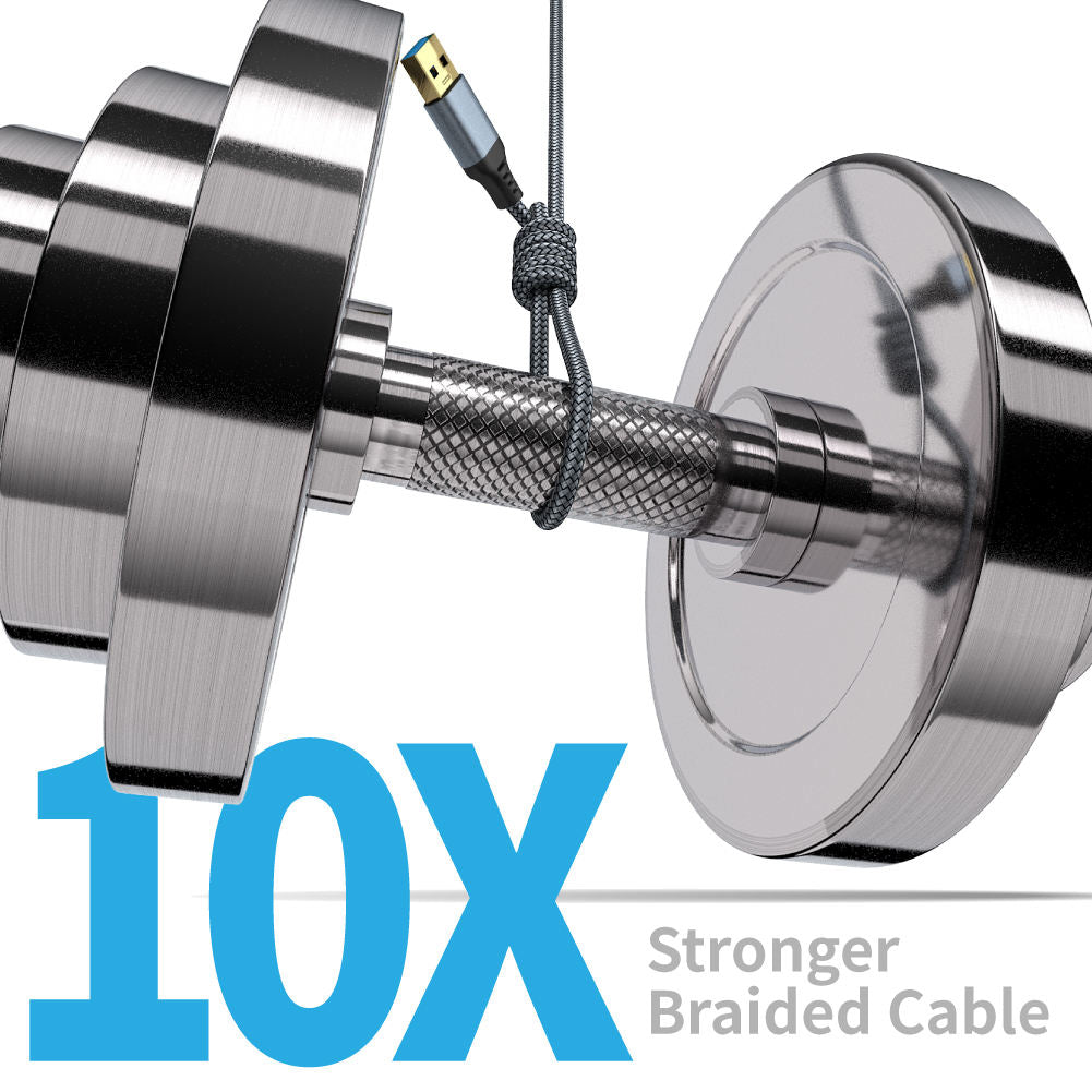 1m USB 3.0 Male to Female Data Cable 5Gbps Data Transmission Nylon Braided Extension Cord - Grey