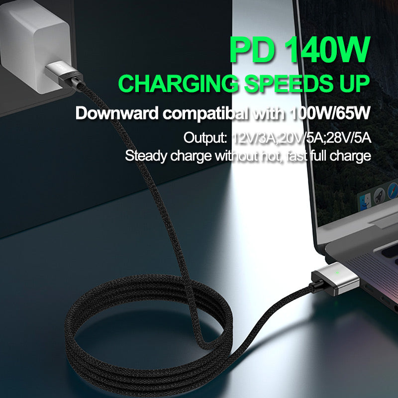 Enkay 2m PD 140W Compatible with MagSafe 3 USB-C to Magnetic Charging Cable for MacBook - Grey