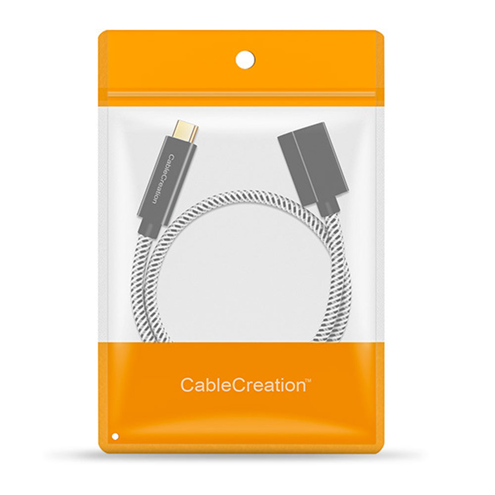 Cablecreation 1m Type-C Male to Female Extension Cable High-Speed 10Gbps Type-C Charging Data Cable