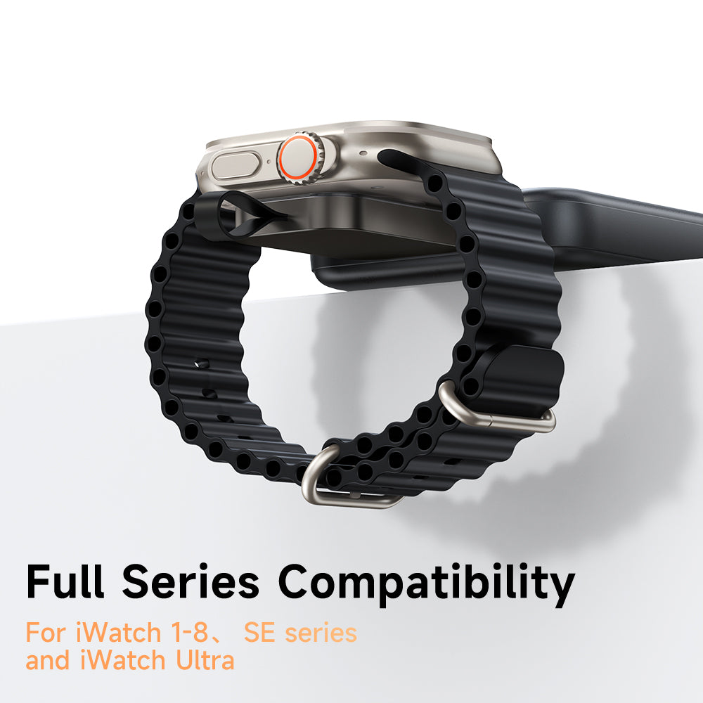 MCDODO CH-2062 Cookie Pro Series Wireless Charger for Apple Watch , USB-C Fast Charging Magnetic Travel Charger