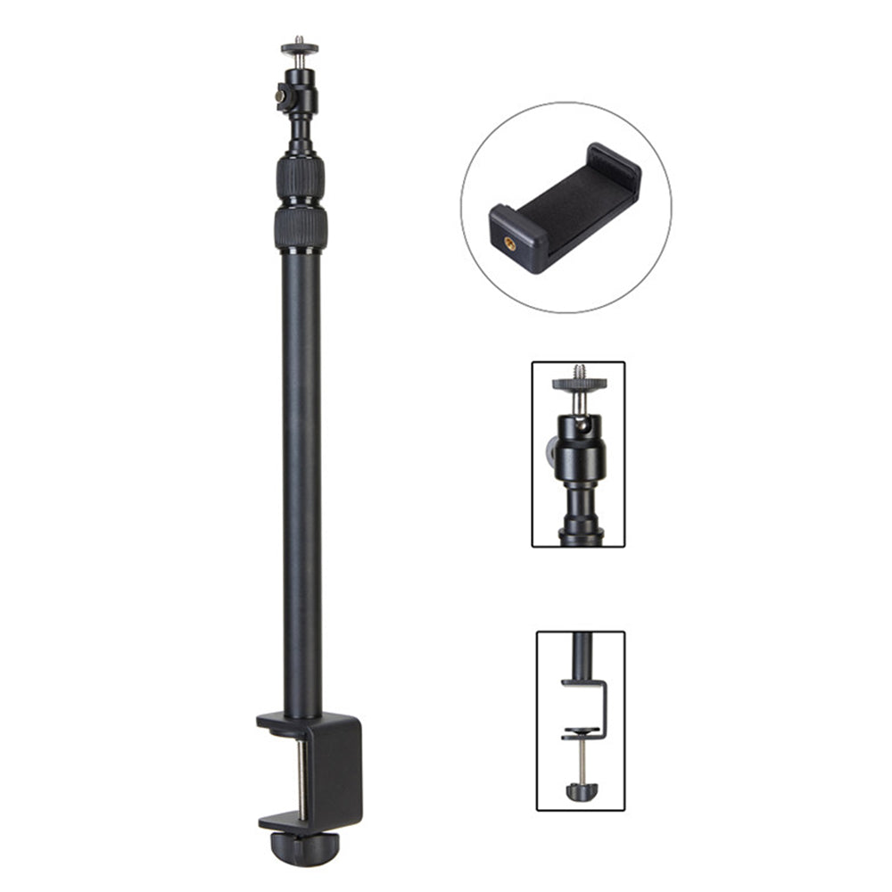 MT-49 Tabletop Light Stand Clip Stand Adjustable Clamp Desk Mount Light Stand with 1 / 4-inch Screw for LED Video Light / Ring Light