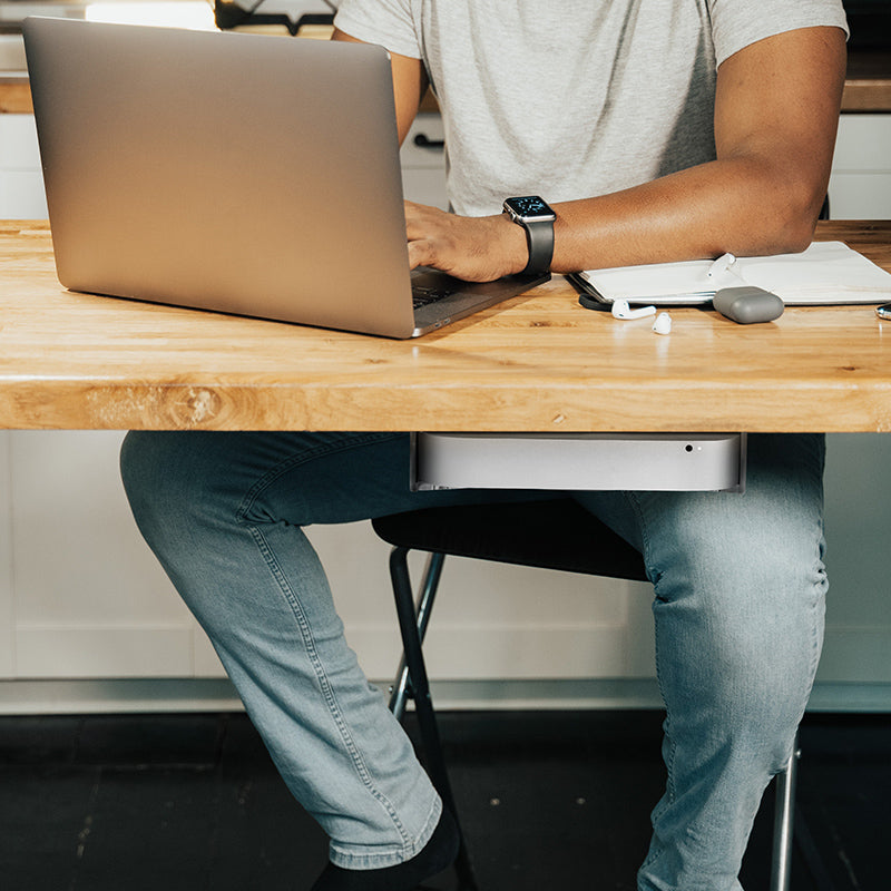 Uniqkart For Mac Mini Desktop Holder Stand Organizer Dock Stand Wall-Mounted Mini TV Box Router Desktop Computer Holder