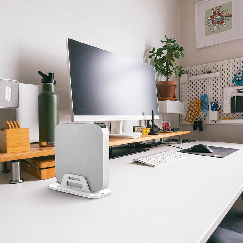 Uniqkart For Mac Mini Desktop Holder Stand Organizer Dock Stand Wall-Mounted Mini TV Box Router Desktop Computer Holder