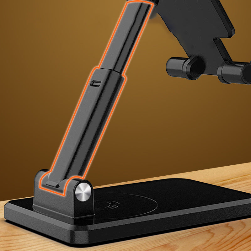 CCT19 Foldable Cell Phone Stand Rotation Height Adjustable Phone Holder ABS+Silicone Desktop Phone Mount - White
