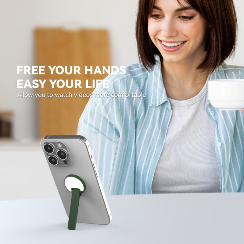 Cell Phone Ultra Thin Kickstand Folding Phone Back Stand Rotating Aluminum Alloy Phone Holder - Green