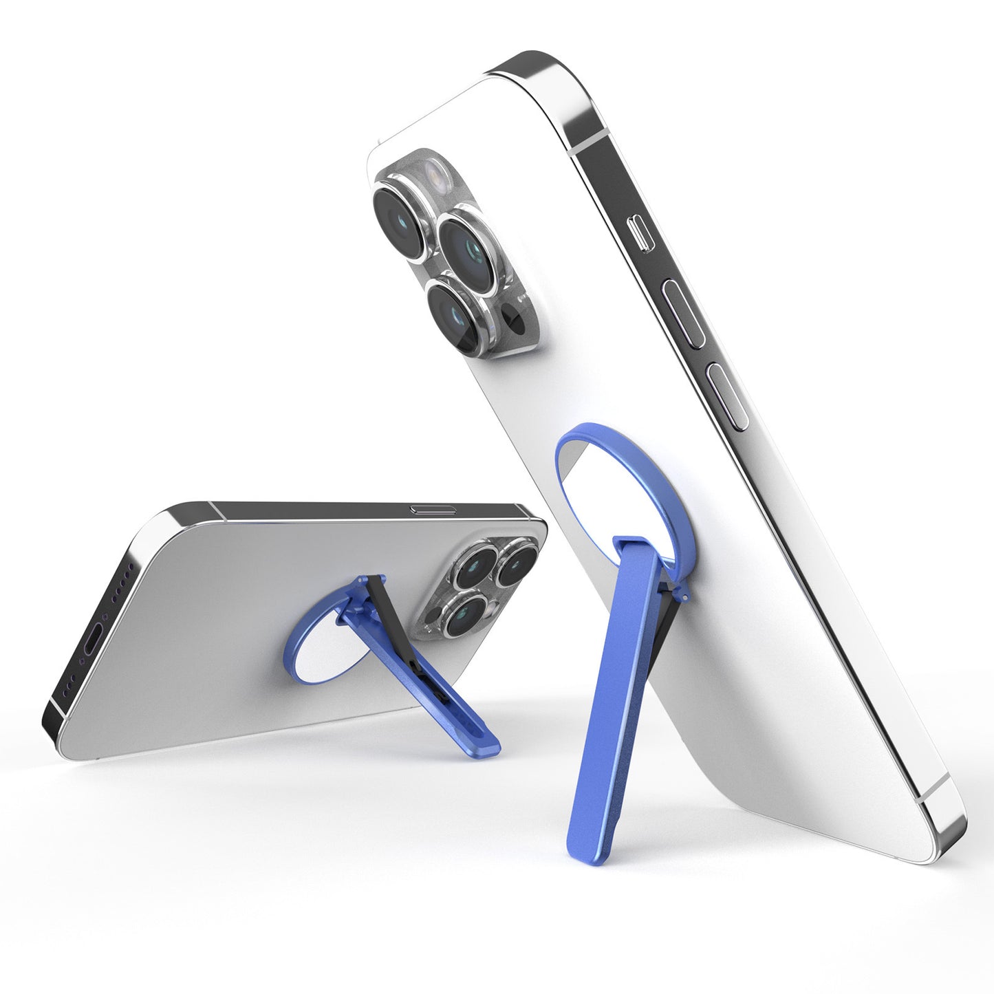 Cell Phone Ultra Thin Kickstand Folding Phone Back Stand Rotating Aluminum Alloy Phone Holder - Blue