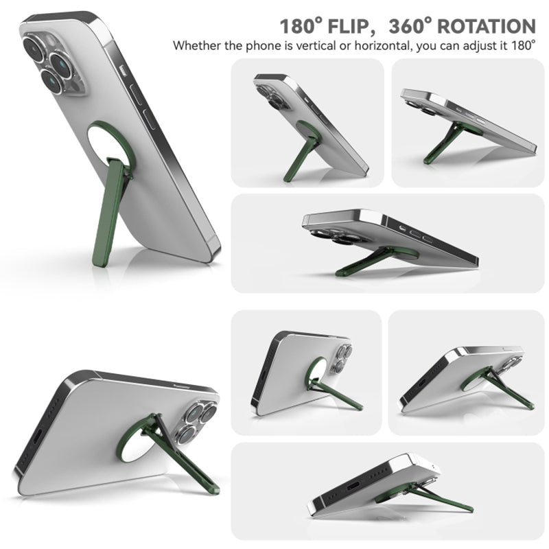 Cell Phone Ultra Thin Kickstand Folding Phone Back Stand Rotating Aluminum Alloy Phone Holder - Pink
