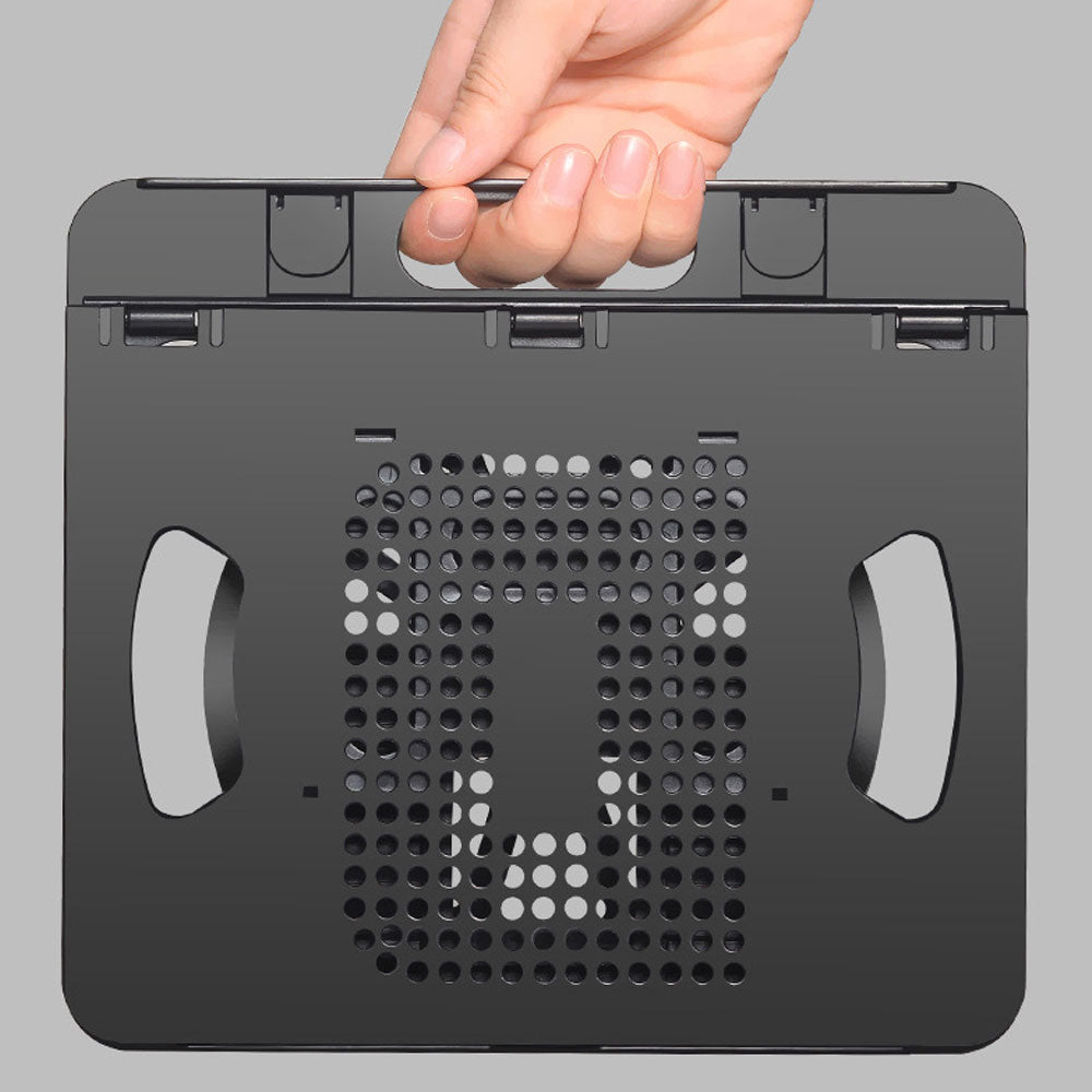 Portable Height Adjustable Laptop Cooling Base Rotatable Notebook Cooler Stand Phone Holder - White