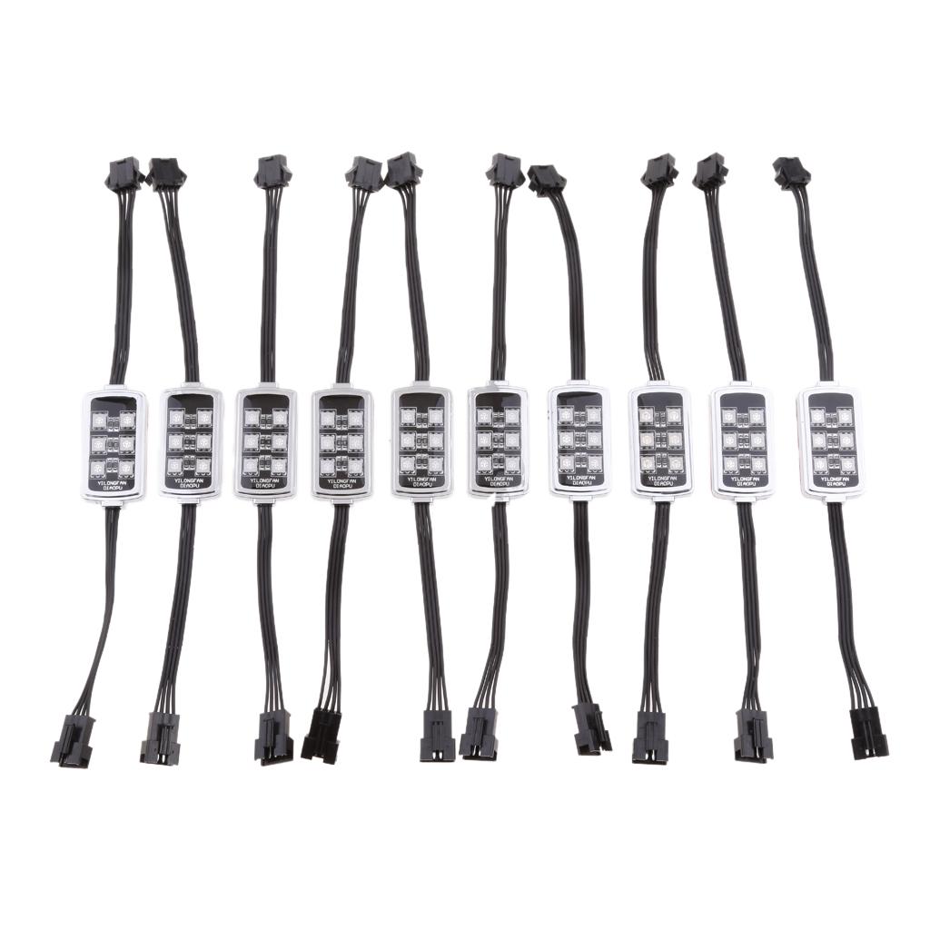 10x Car Floor Atmosphere Bluetooth RGB App Control Strip Light Interior