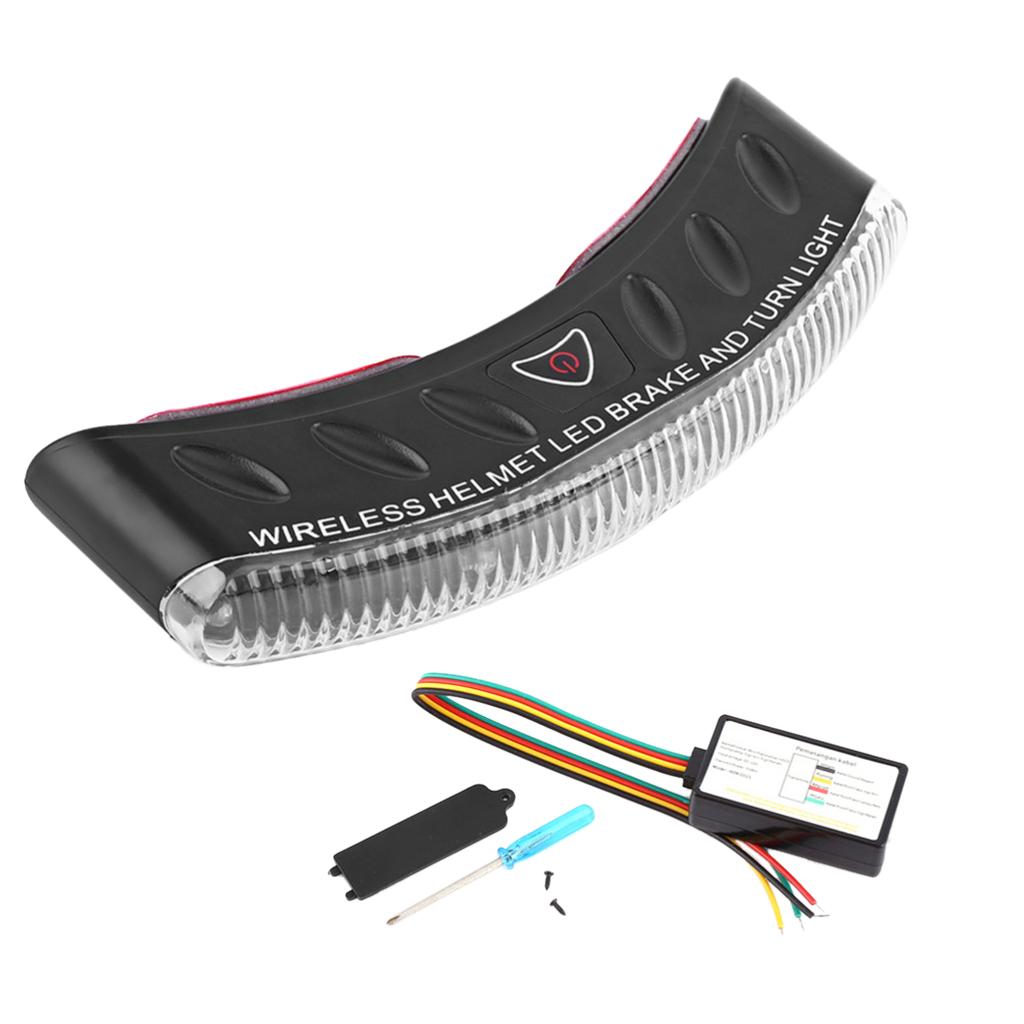 12V Wireless Motorcycle Helmet LED Brake Turn Signal Light Lamp Strip