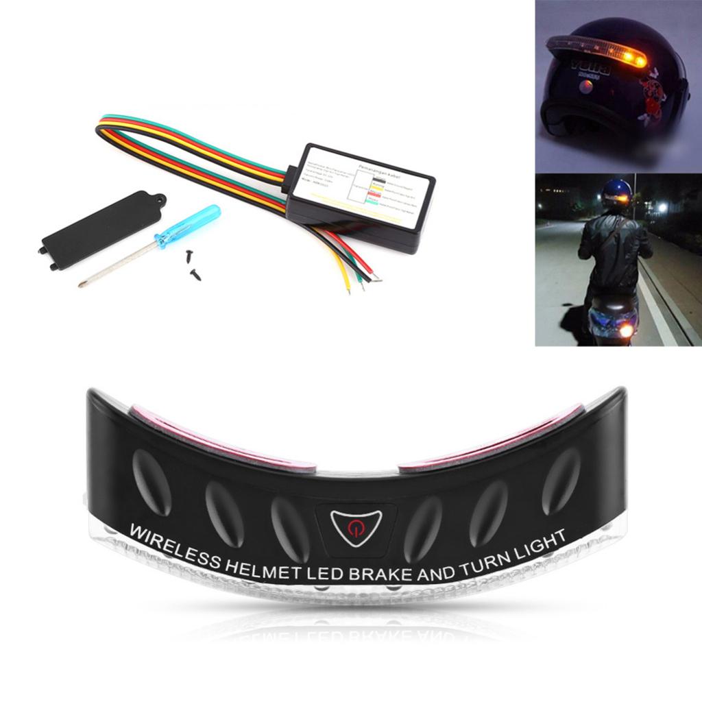 12V Wireless Motorcycle Helmet LED Brake Turn Signal Light Lamp Strip