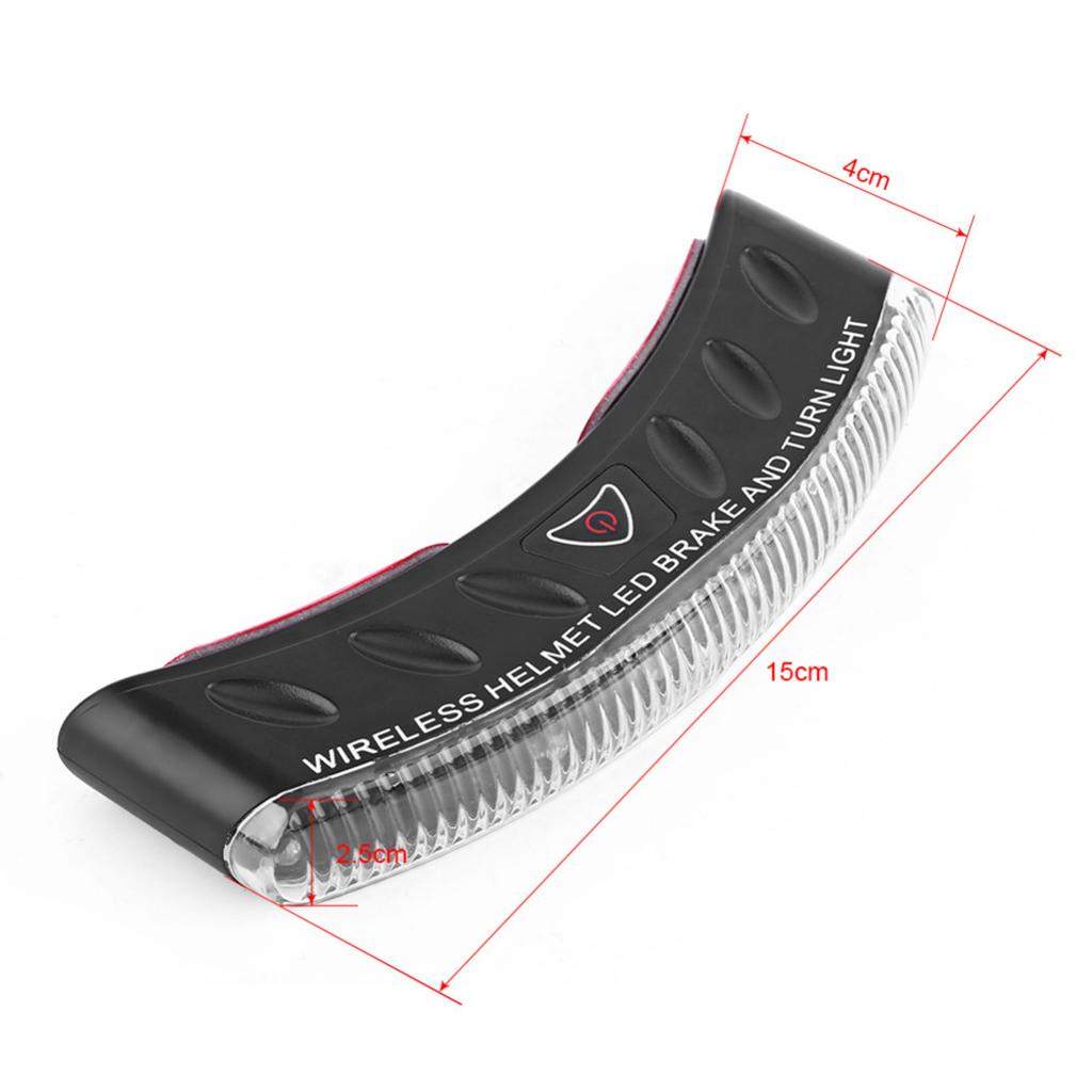 12V Wireless Motorcycle Helmet LED Brake Turn Signal Light Lamp Strip