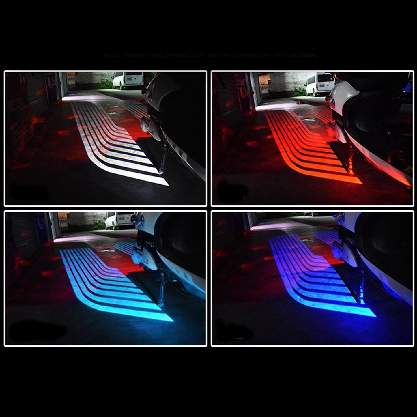 Car Motorcycle Angel Wing LED Lamp Lights Set Off Road Refit Ice blue