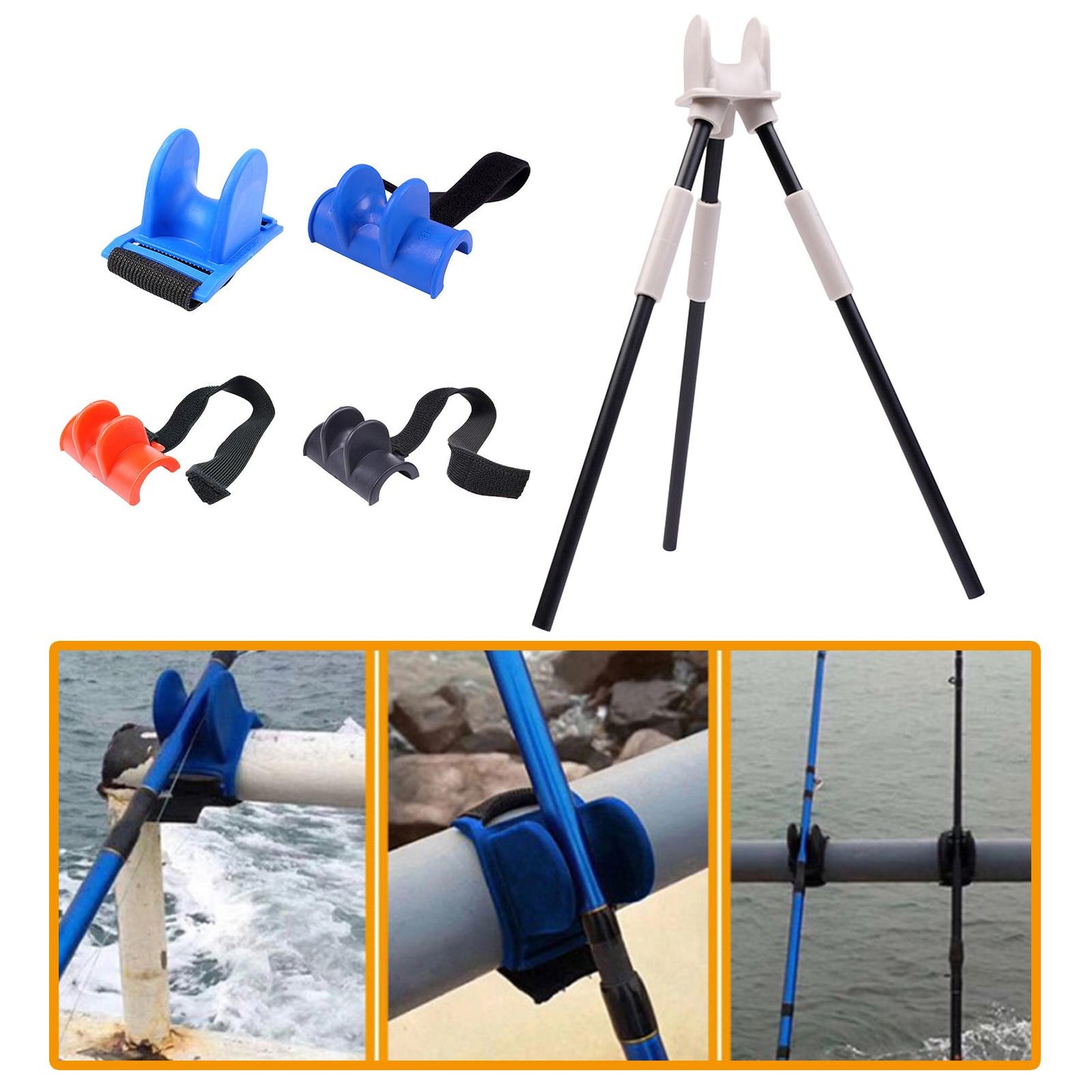 Upgraded Fishing Rod Holder Rack Stand For Boat Marine Durable B blue