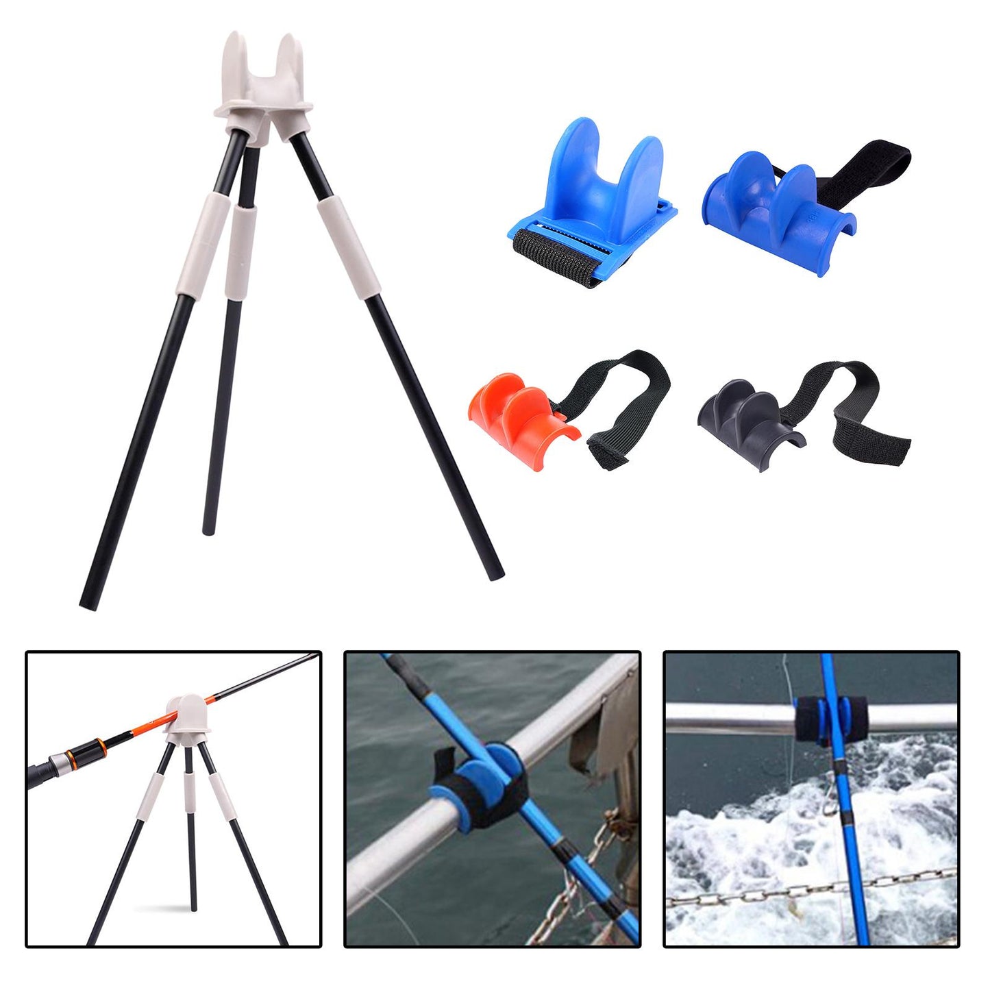 Upgraded Fishing Rod Holder Rack Stand For Boat Marine Durable B blue