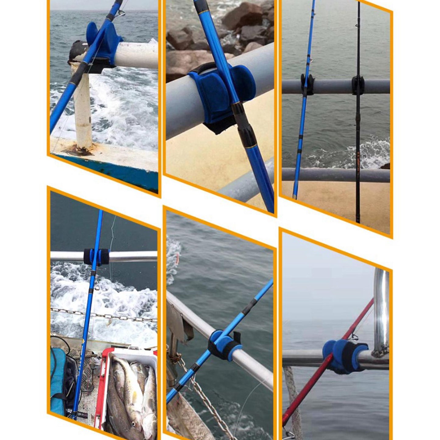 Upgraded Fishing Rod Holder Rack Stand For Boat Marine Durable A blue