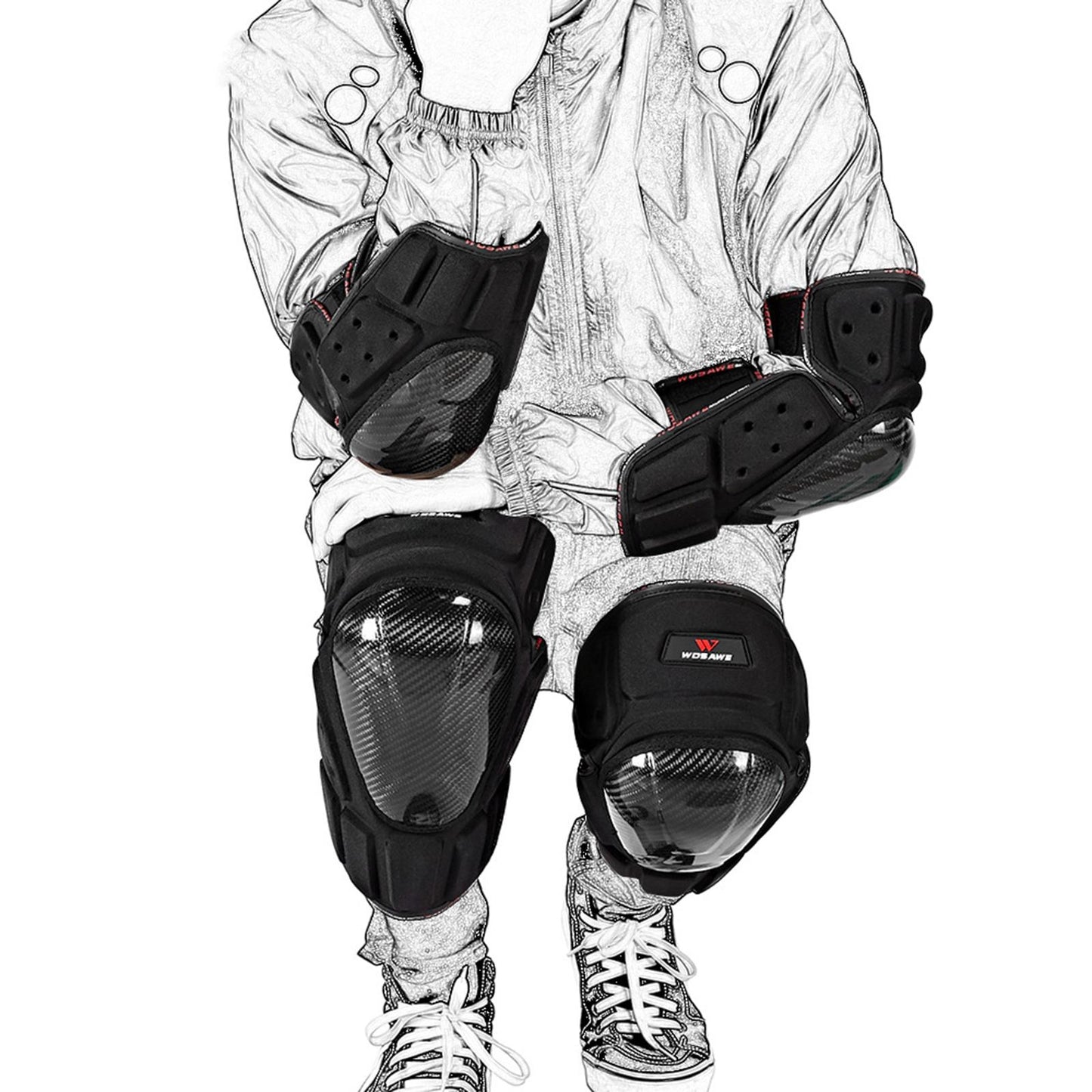 Motorcycle Elbow Pads Knee Protectors BraceProtective Gear Safety Protection Knee Pads