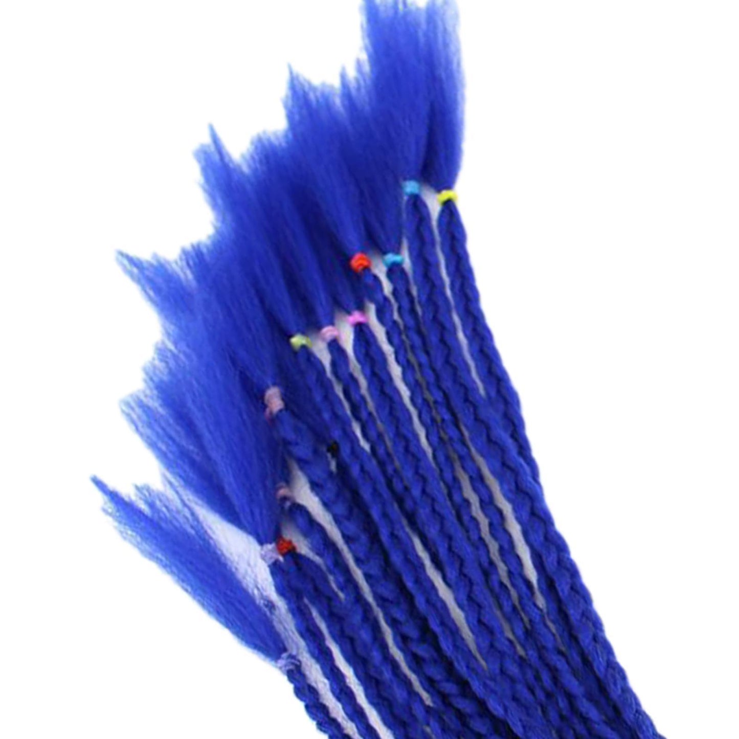 55cm Hair Helmet Pigtail Gradient Ponytail for Motorcycle Black Blue