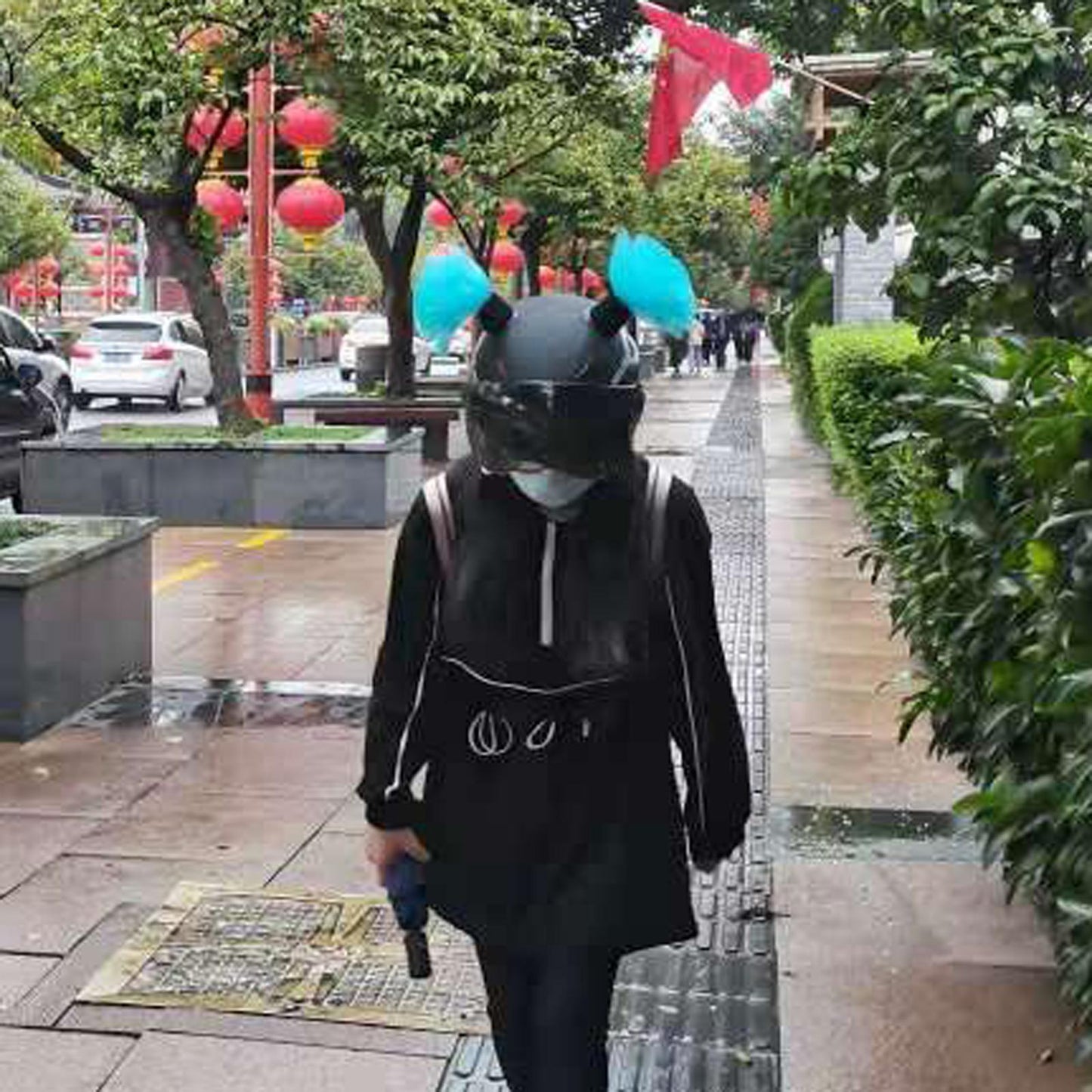 Bicycle Ski Helmet Pigtails Braids for Motorcycle Used gray