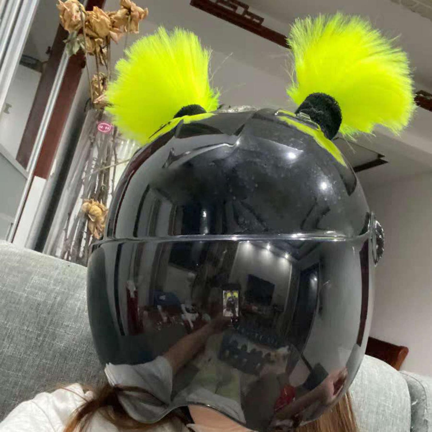 Bicycle Ski Helmet Pigtails Braids for Motorcycle Used gray