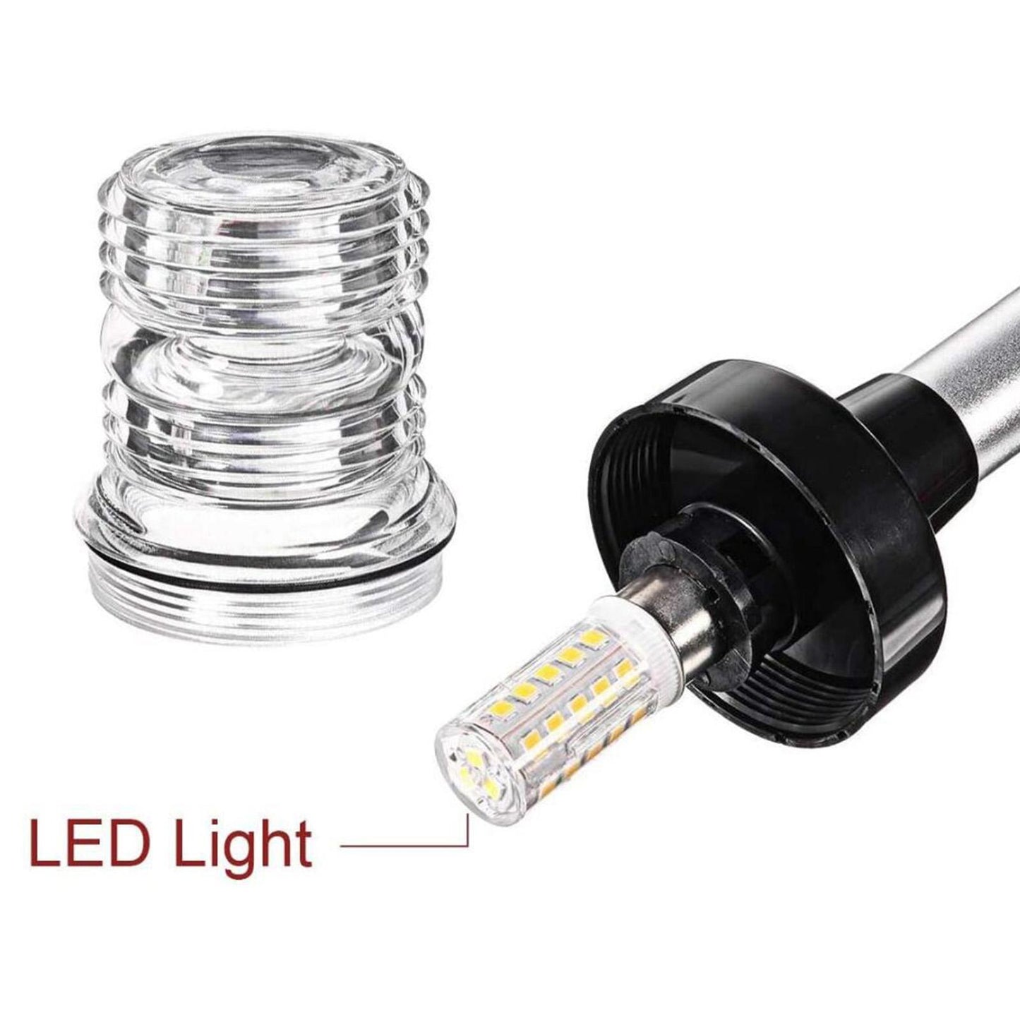 Boat Pontoon 3 Nautical Mile Anchor Light White LED Fixed Mount 6 inch