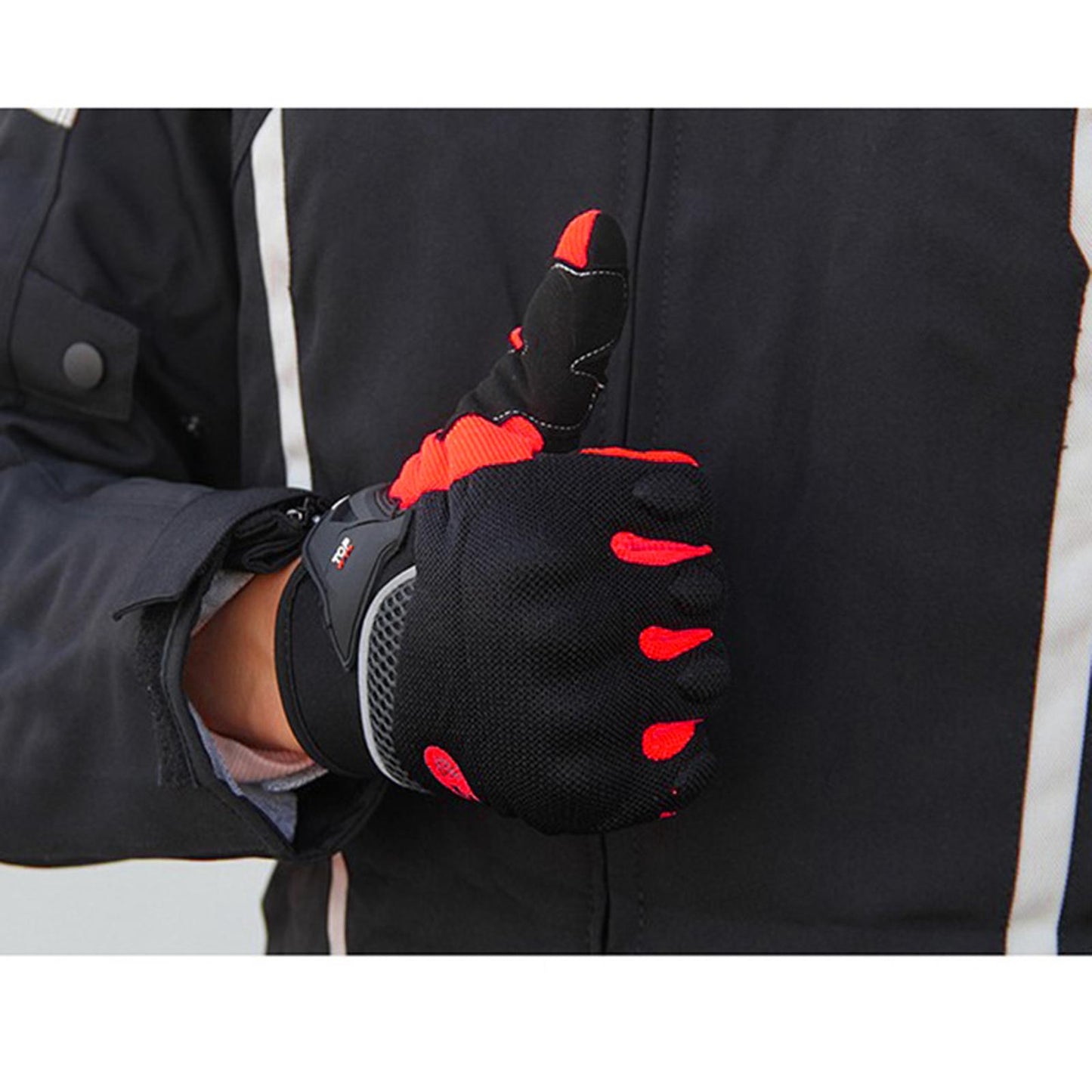 Touchscreen Motorbike Motorcycle Short Summer Gloves Protection Red 2XL