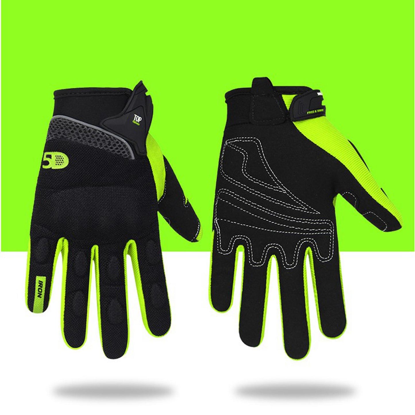 Touchscreen Motorbike Motorcycle Short Summer Gloves Protection Green L