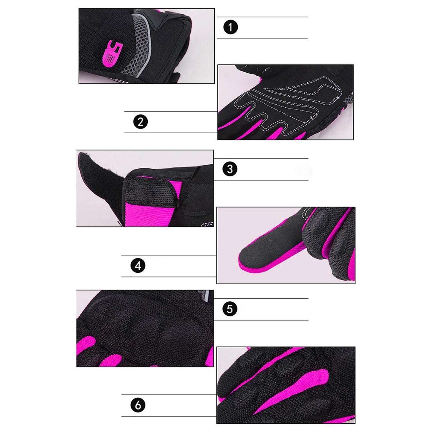 Touchscreen Motorbike Motorcycle Short Summer Gloves Protection Purple L