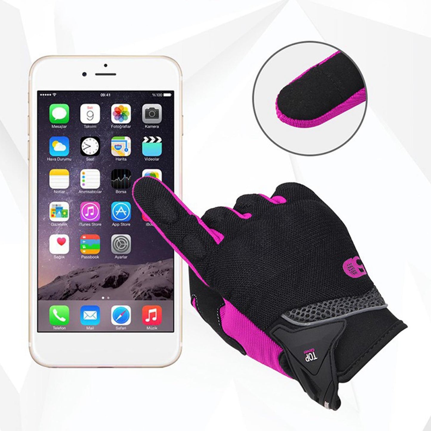 Touchscreen Motorbike Motorcycle Short Summer Gloves Protection Purple 2XL