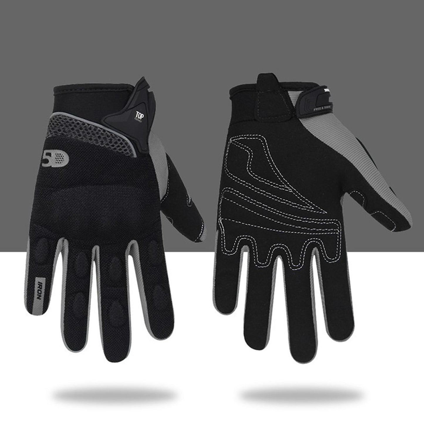 Touchscreen Motorbike Motorcycle Short Summer Gloves Protection Grey L