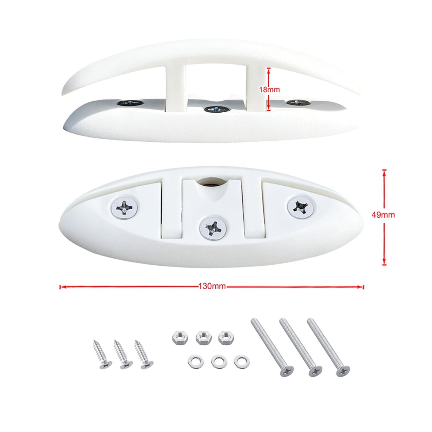 130mm Heavy Duty Flip Up Collapsible Cleat Dock Marine Kayak High Polished