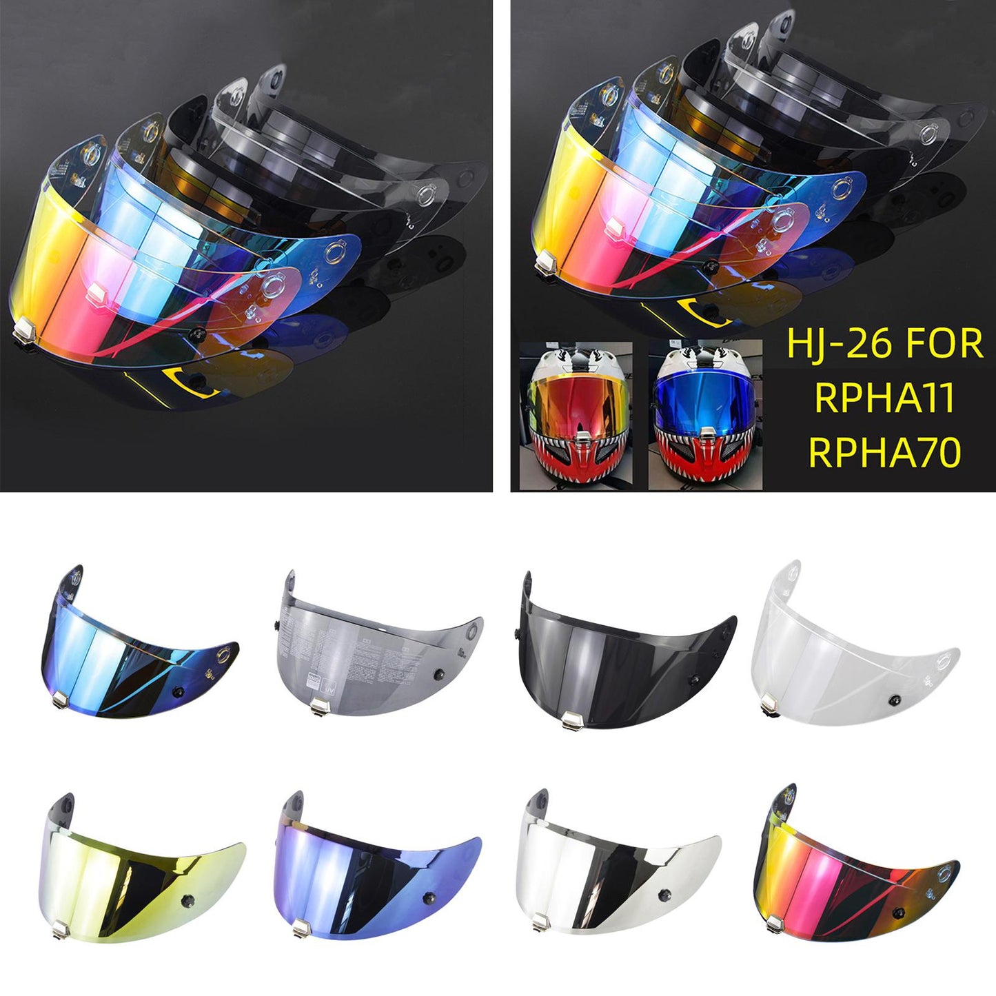 Helmet Visor Lens Night Vision Safe for HJ-26 RPHA11 RPHA70 revo red