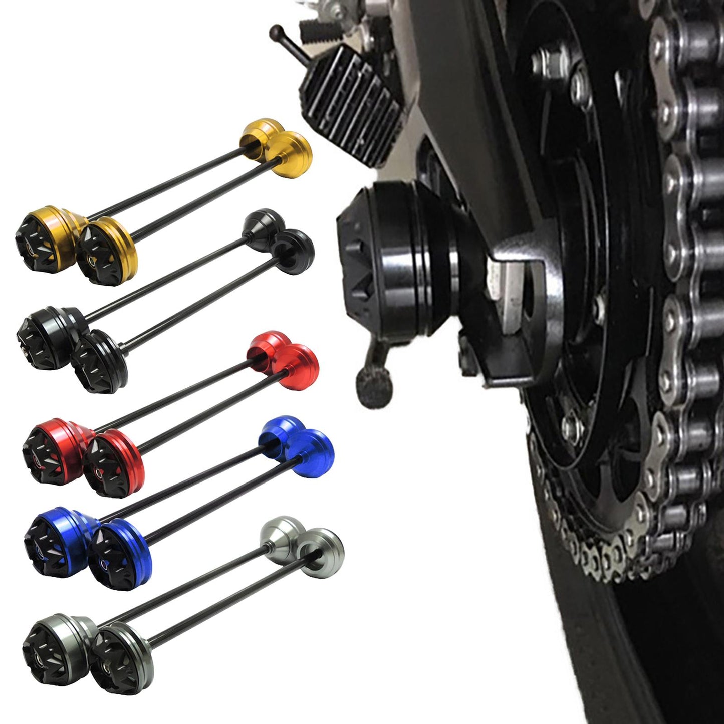 Wheel Fork Axle Sliders For Yamaha MT-09 2014-2016 FJ-09 2015-2016 black