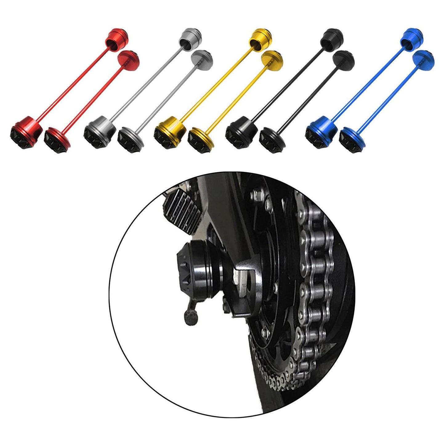 CNC Wheel Fork Axle Sliders For Yamaha MT07 MT-07 FZ07 black