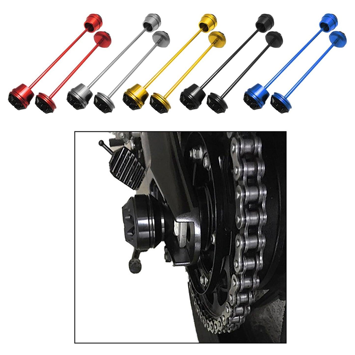 CNC Wheel Fork Axle Sliders For Yamaha MT07 MT-07 FZ07 black