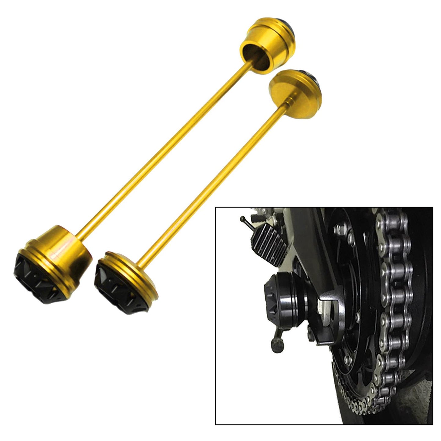 CNC Wheel Fork Axle Sliders For Yamaha MT07 MT-07 FZ07 golden