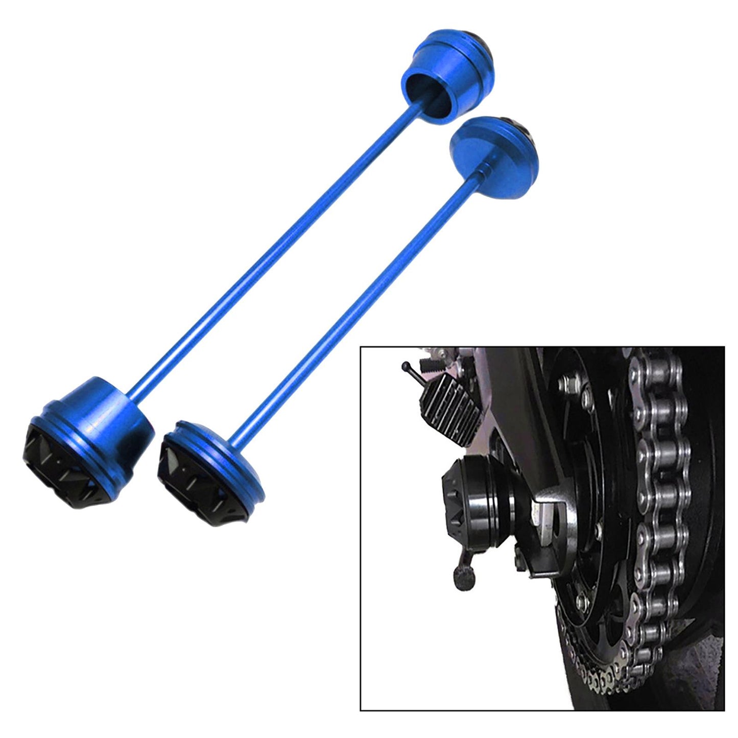 CNC Wheel Fork Axle Sliders For Yamaha MT07 MT-07 FZ07 blue