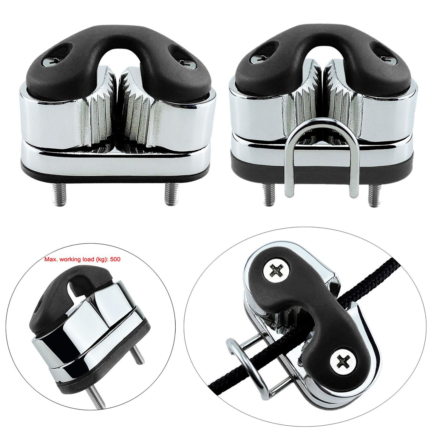 2 Row Ball Bearing Cam Cleat for Fairlead Sailing Marine no leading ring
