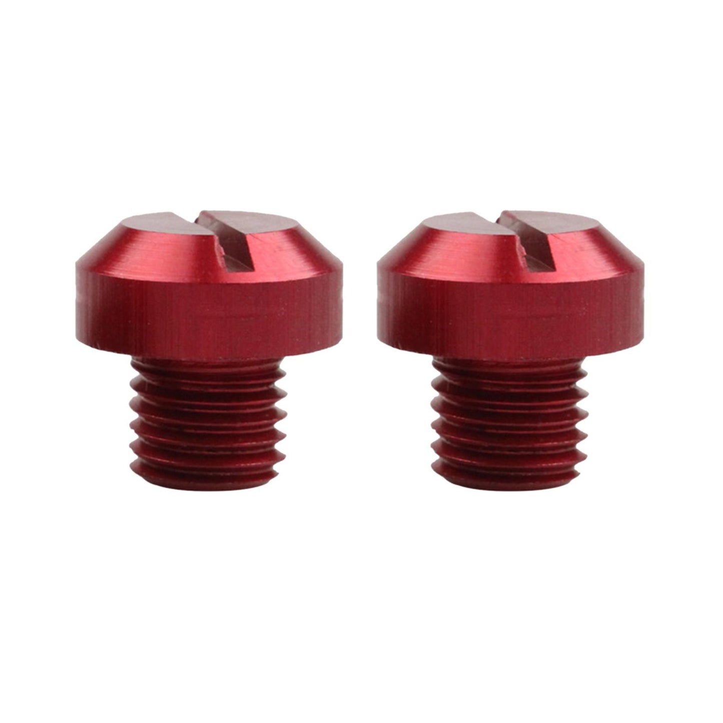 2 Pcs M10x1.25 Rearview Mirrors Thread Hole Plug Screw Bolts Red Positive