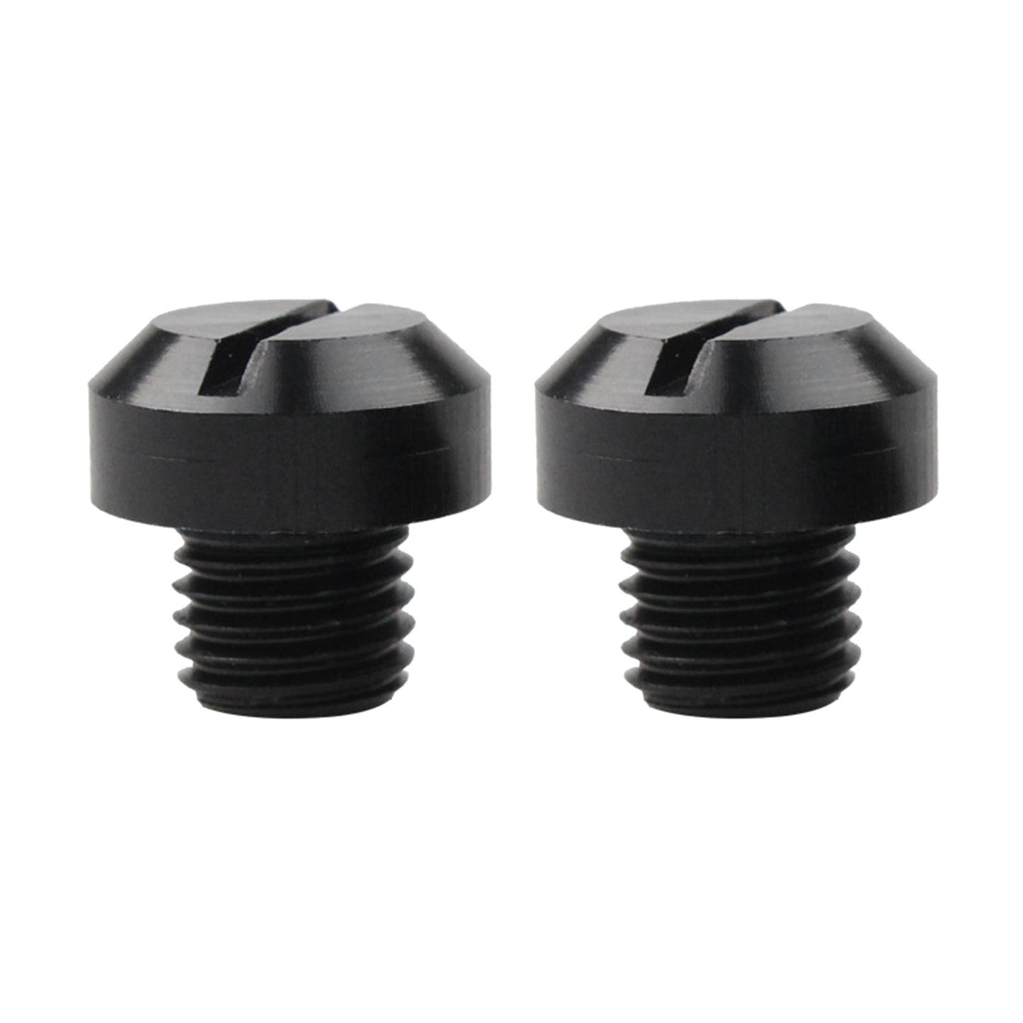2 Pcs M10x1.25 Rearview Mirrors Thread Hole Plug Screw Bolts Black Positive