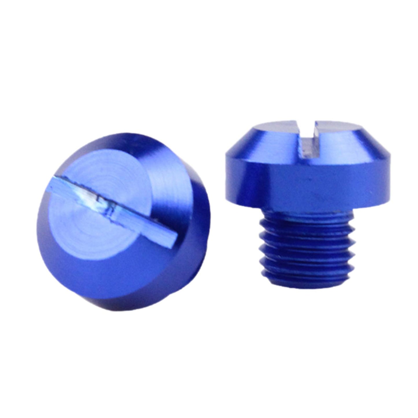 2 Pcs M10x1.25 Rearview Mirrors Thread Hole Plug Screw Bolts Blue Positive