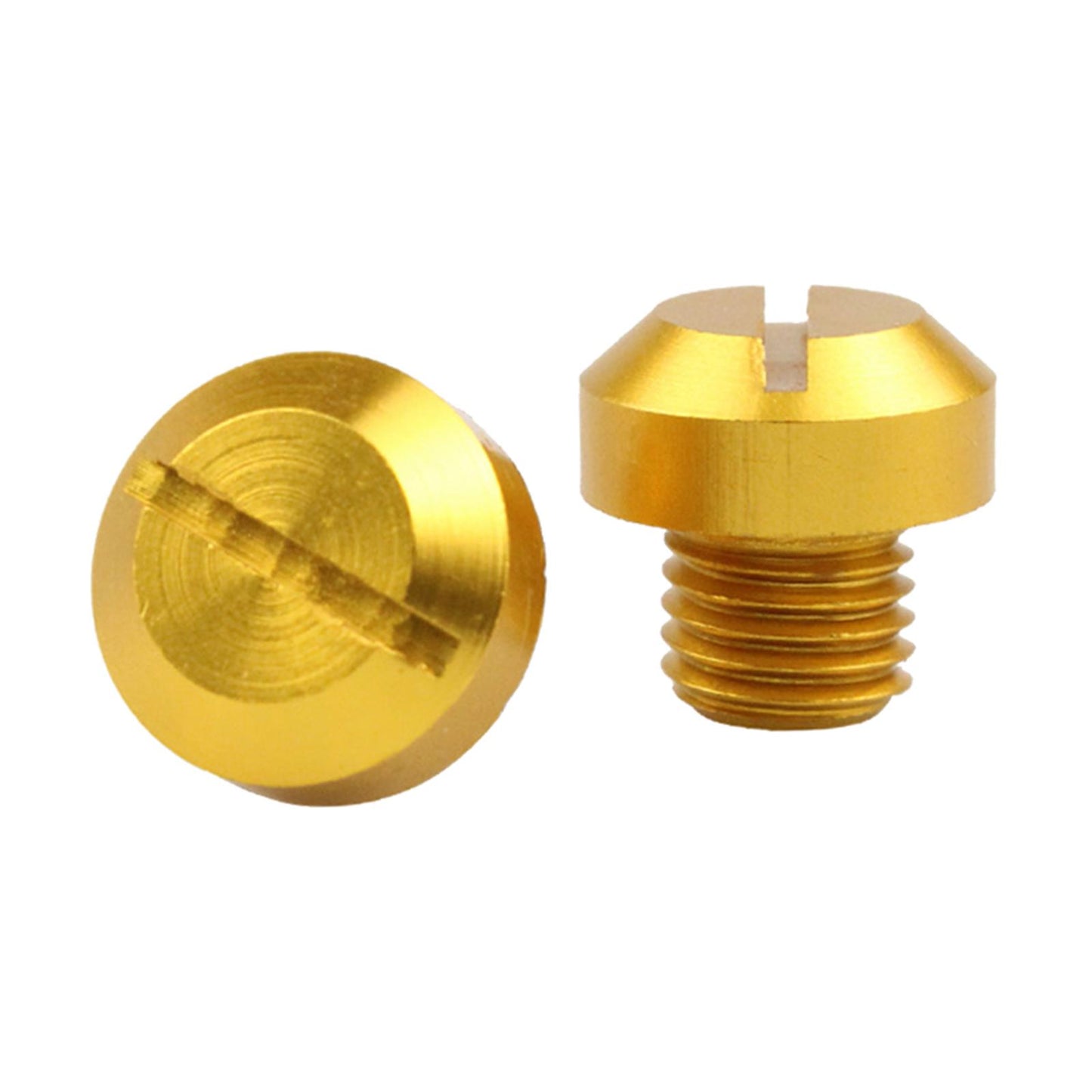 2 Pcs M10x1.25 Rearview Mirrors Thread Hole Plug Screw Bolts Gold Positive