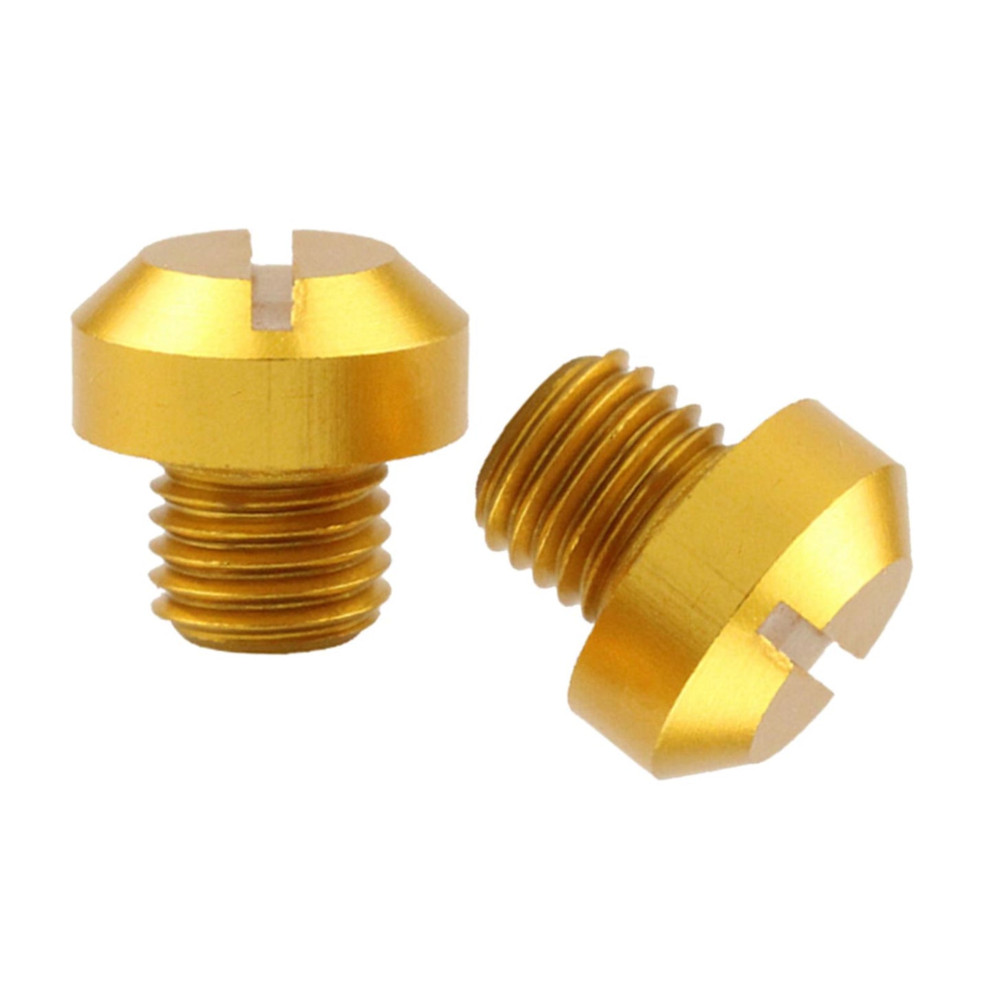 2 Pcs M10x1.25 Rearview Mirrors Thread Hole Plug Screw Bolts Gold Positive