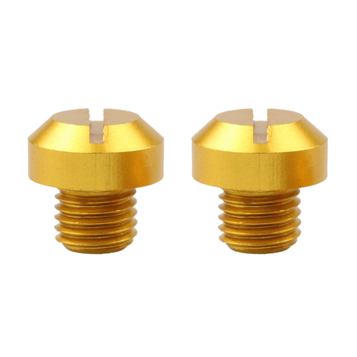 2 Pcs M10x1.25 Rearview Mirrors Thread Hole Plug Screw Bolts Gold Positive
