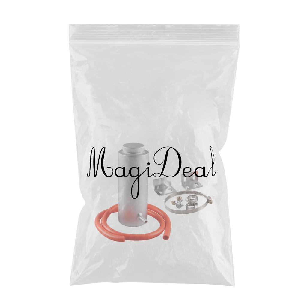 Universal Car Radiator Coolant Oil Catch Can Overflow Catch Tank Silver